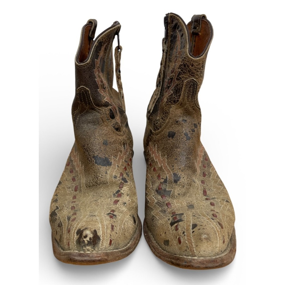 Lucchese Diva Savina Cowboy Boots Brown 7 B Western Ankle Limited Edition - Picture 2 of 11